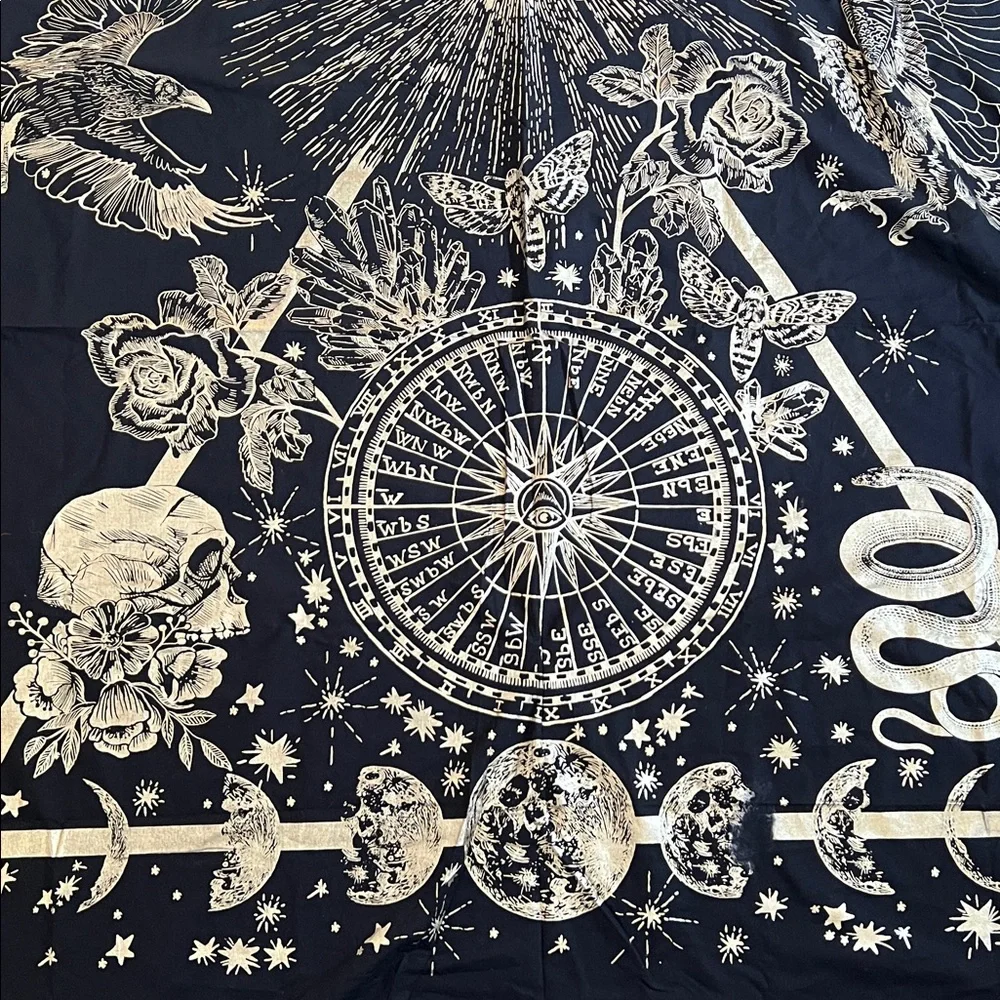 Urban Outfitters Black and Gold Tapestry